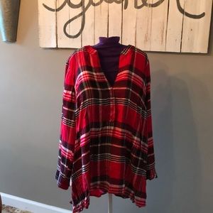 Flannel Henley - Lane Bryant NWT